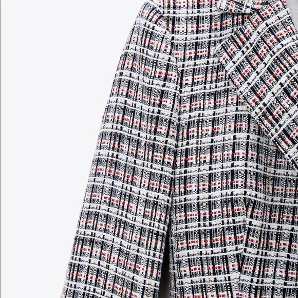 Zara double breasted textured weave jacket blazer - Picture 13 of 15